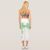 Blassgrünes Squashleaf Textur Leggings drucken (Rückseite)