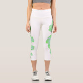 Blassgrünes Squashleaf Textur Leggings drucken (Vorderseite)