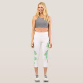 Blassgrünes Squashleaf Textur Leggings drucken (Vorderseite)