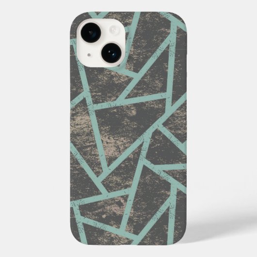 Blassgrünes und graues Mosaikmuster Case-Mate iPhone Hülle (Rückseite)