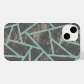 Blassgrünes und graues Mosaikmuster Case-Mate iPhone Hülle (Rückseite (Horizontal))