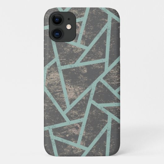 Blassgrünes und graues Mosaikmuster Case-Mate iPhone Hülle (Rückseite)