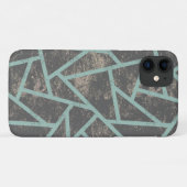 Blassgrünes und graues Mosaikmuster Case-Mate iPhone Hülle (Rückseite (Horizontal))