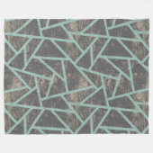 Blassgrünes und graues Mosaikmuster Fleecedecke (Vorderseite (Horizontal))