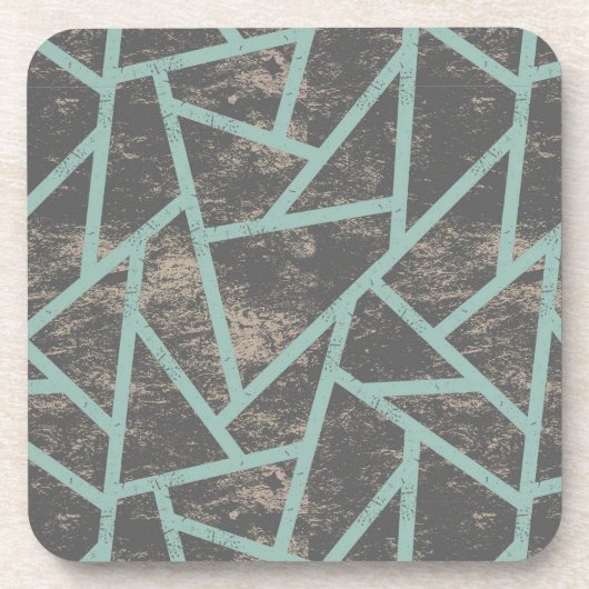 Blassgrünes und graues Mosaikmuster Getränkeuntersetzer (Vorderseite)