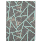 Blassgrünes und graues Mosaikmuster Klemmbrett (Rückseite)