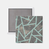 Blassgrünes und graues Mosaikmuster Magnet (Vorderseite/Rückseite)
