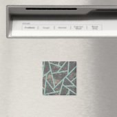 Blassgrünes und graues Mosaikmuster Magnet (In Situ (Geschirrspüler))