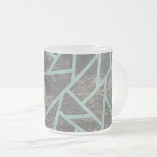 Blassgrünes und graues Mosaikmuster Mattglastasse (VorderseiteRechts)