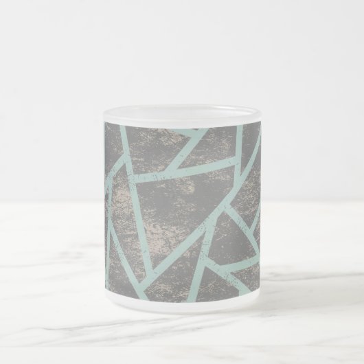 Blassgrünes und graues Mosaikmuster Mattglastasse (Mittel)