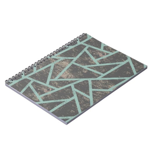 Blassgrünes und graues Mosaikmuster Notizblock (Linke Seite)