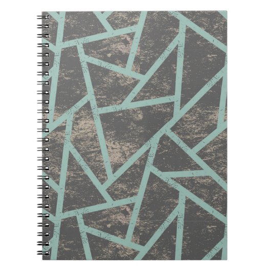 Blassgrünes und graues Mosaikmuster Notizblock (Vorderseite)