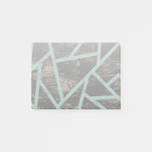 Blassgrünes und graues Mosaikmuster Post-it Klebezettel (Vorderseite)