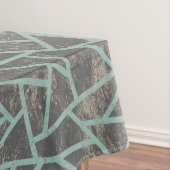 Blassgrünes und graues Mosaikmuster Tischdecke (Beispiel)