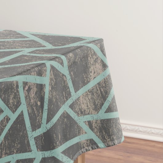 Blassgrünes und graues Mosaikmuster Tischdecke (Beispiel)