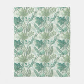 Blassgrünes Vintage-Blumenmuster Fleecedecke (Vorderseite)