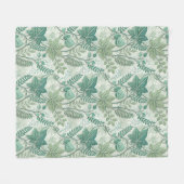 Blassgrünes Vintage-Blumenmuster Fleecedecke (Vorderseite (Horizontal))