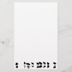 Blässhuhn-Entwurf - Schwarzes auf Weiß Briefpapier