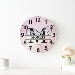 Blasslavender Erkrankungen des Monogramms Große Wanduhr