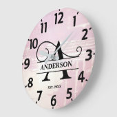 Blasslavender Große Wanduhr (Winkel)