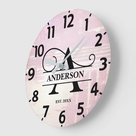 Blasslavender Große Wanduhr (Winkel)