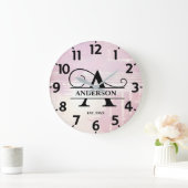 Blasslavender Große Wanduhr (Zuhause)