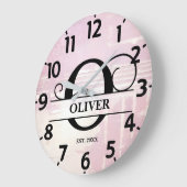 Blasslavender Große Wanduhr (Winkel)