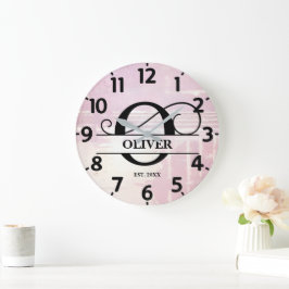 Blasslavender Große Wanduhr