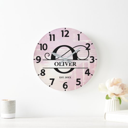 Blasslavender Große Wanduhr (Zuhause)