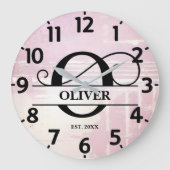 Blasslavender Große Wanduhr (Vorderseite)