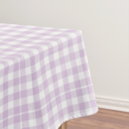 Blasslavender Modern Checkered Gingham Rustikal Tischdecke (Beispiel)