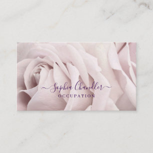 Blasslavender-Rose, tiefer Lila Text, klassisch Visitenkarte