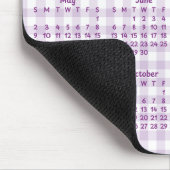 Blasslila Gingham Whimsical 2027 Kalender Mousepad (Ecke)