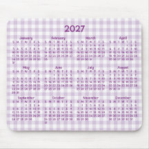 Blasslila Gingham Whimsical 2027 Kalender
