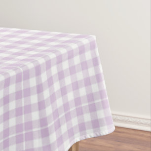 Blasslila moderne karierte Gingham-Rustikal Tischdecke