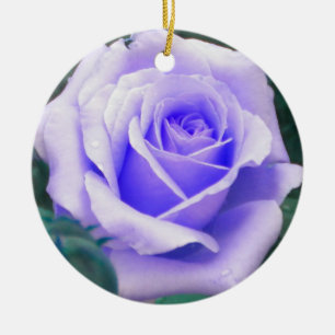 Blasslila-Rosen-Ornament Keramikornament