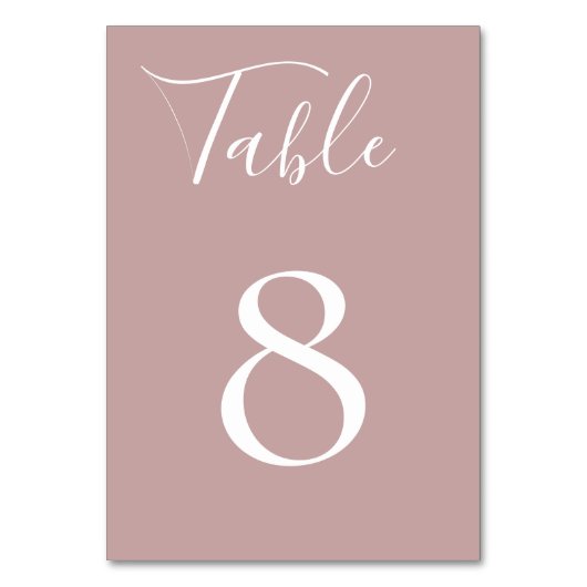 Blassmauve-Tischnummer Tischnummer (Rückseite)