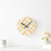 Blassmelon Geometric Deko Cube Muster Runde Wanduhr (Zuhause)