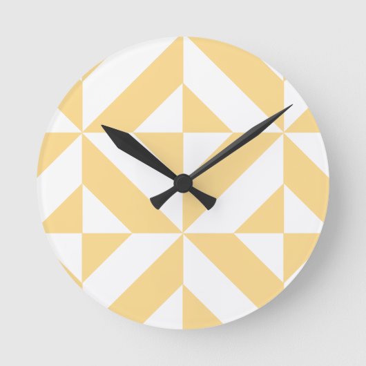 Blassmelon Geometric Deko Cube Muster Runde Wanduhr (Vorderseite)