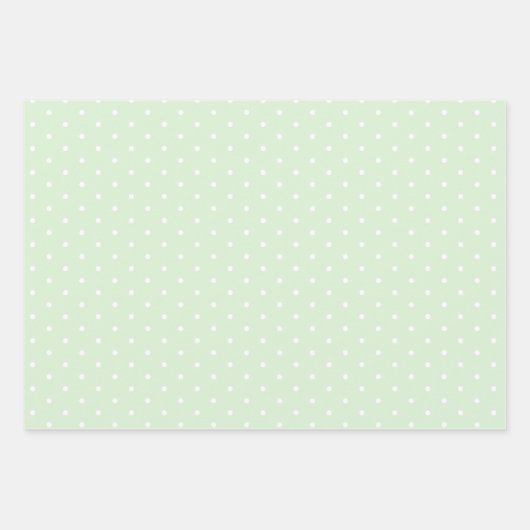 Blassmilchig grüner Polka Dot breit gestreift und  Geschenkpapier Set (Vorderseite 2)