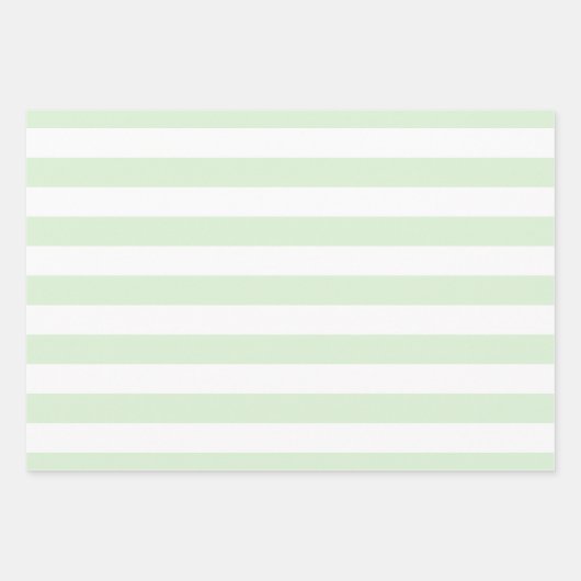 Blassmilchig grüner Polka Dot breit gestreift und Geschenkpapier Set (Vorderseite)