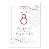 Blassmocha-Foliage und Spice-Brown-Akzente Tischnummer (Vorderseite)