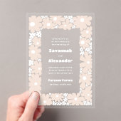 Blassneutrale Groovy Blooms Boho Wedding Acryleinladungen (Insitu (Handheld))