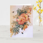 Blassorange-Rose Karte (Gelbe Blume)