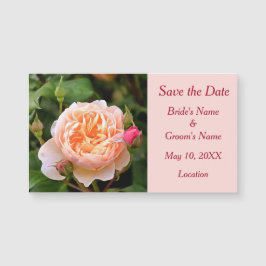 Blassorange Rose und Buds Save the Date Magnetkarte