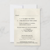 Blasspfirsich oder weiße Rosen Elegantes Boho Hoch RSVP Karte (Rückseite)