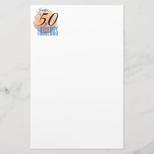Blasspfirsichfarbene Rose 50 und fabelhafter Gebur Briefpapier