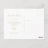 Blasspink | Boho Arch Gold Floral Wedding Postkarte (Rückseite)