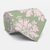 Blassrosa auf dem verzierten Damastmuster der Salb Krawatte (Gerollt)