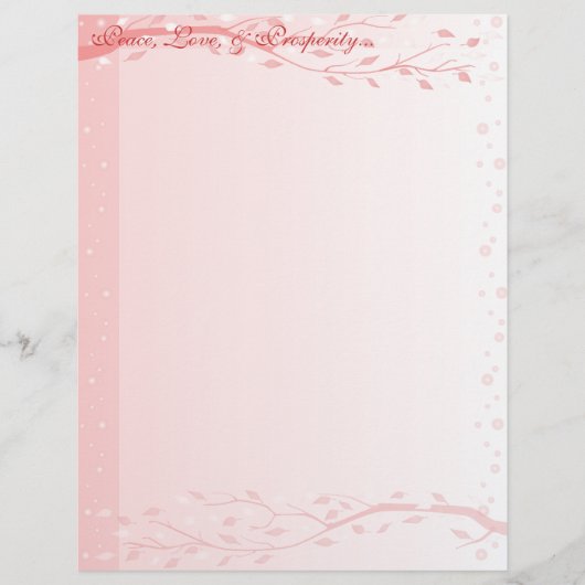 Blassrosa Blätterzweige Letterhead (Vorderseite)